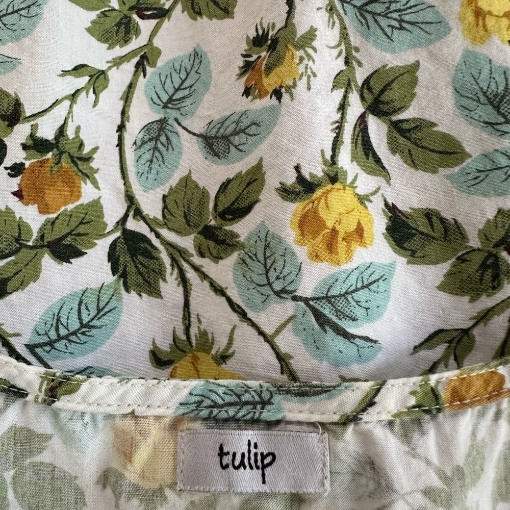 Bloomcore Ditsy Floral Boutique All Cotton Summer V-Neck Dress with Pockets ~ S - Picture 10 of 12